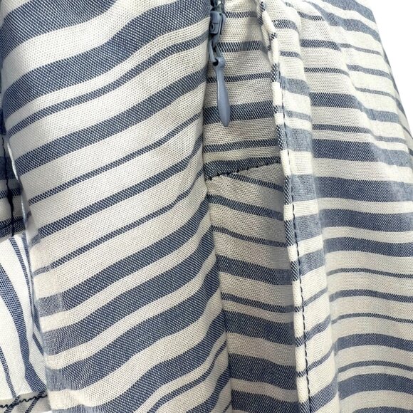 BB Dakota One-Shoulder Striped Ruffle Romper White Blue Size 2 - Picture 8 of 12